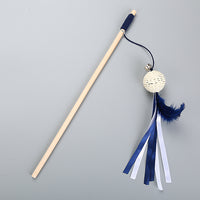 Wooden Feather Teaser Pole Toy for Pets by MittensMarket™