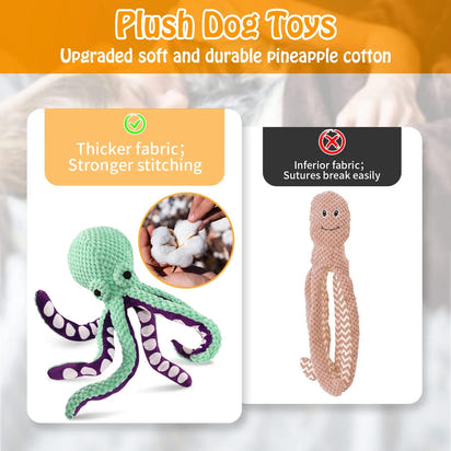 Interactive Octopus Plush Chew Toy for Pets by MittensMarket™