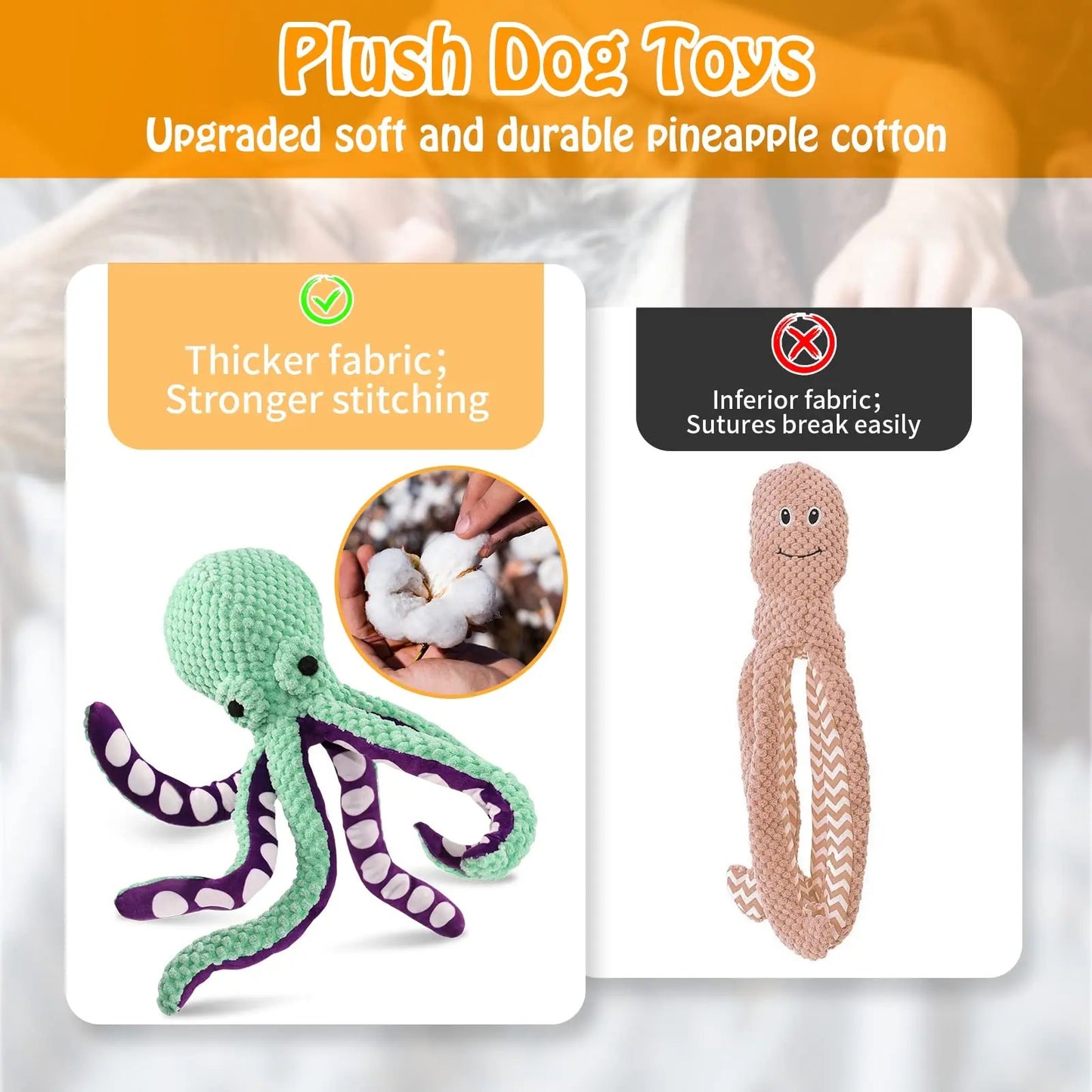 Interactive Octopus Plush Chew Toy for Pets by MittensMarket™